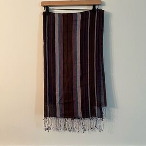 Free People lightweight purple striped scarf